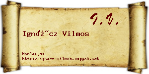 Ignácz Vilmos névjegykártya