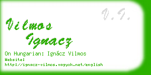 vilmos ignacz business card
